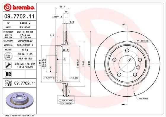 Bremžu diski BREMBO 09.7702.11 1