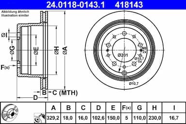 Bremžu diski ATE 24.0118-0143.1 1