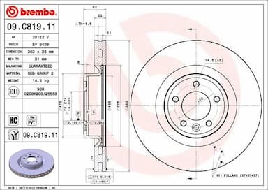 Bremžu diski BREMBO 09.C819.11 1