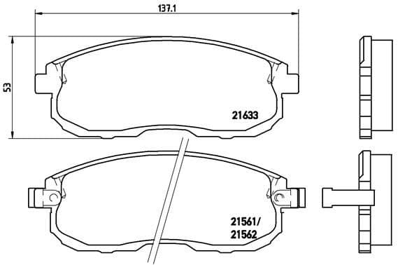 Bremžu uzliku kompl., Disku bremzes BREMBO P 56 021 1