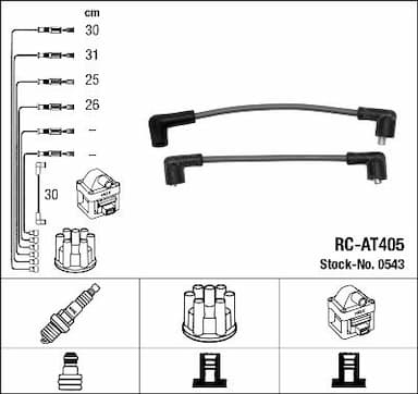 Augstsprieguma vadu komplekts NGK 0543 1