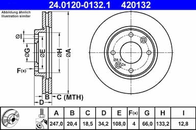 Bremžu diski ATE 24.0120-0132.1 1