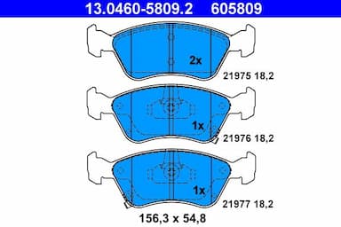 Bremžu uzliku kompl., Disku bremzes ATE 13.0460-5809.2 1