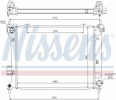 Radiators, Motora dzesēšanas sistēma NISSENS 67549 5