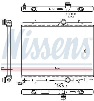 Radiators, Motora dzesēšanas sistēma NISSENS 636043 5