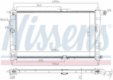 Radiators, Motora dzesēšanas sistēma NISSENS 61651A 6