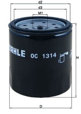 Eļļas filtrs MAHLE OC 1314 1