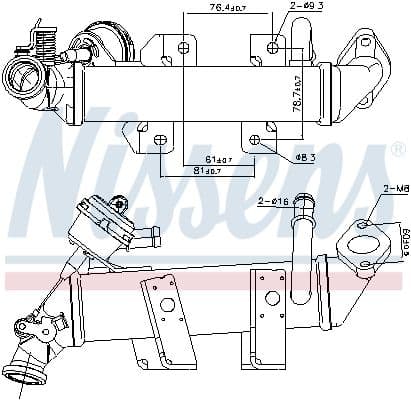 Radiators, Izplūdes gāzu recirkulācija NISSENS 989287 1