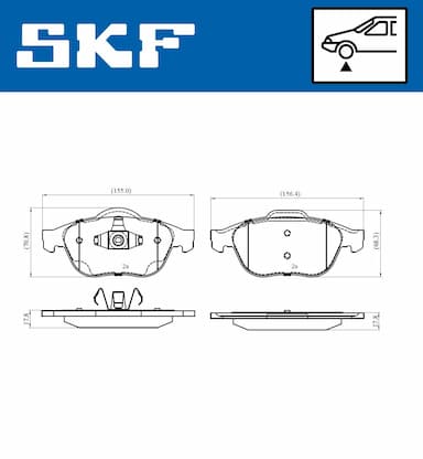 Bremžu uzliku kompl., Disku bremzes SKF VKBP 80263 2