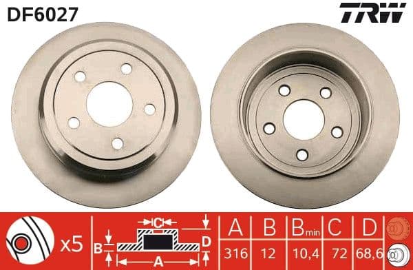 Bremžu diski TRW DF6027 1