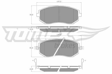 Bremžu uzliku kompl., Disku bremzes TOMEX Brakes TX 15-36 1