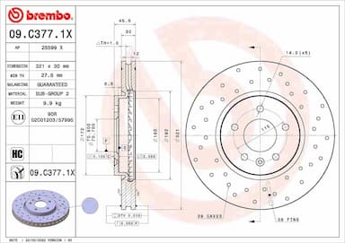 Bremžu diski BREMBO 09.C377.1X 1