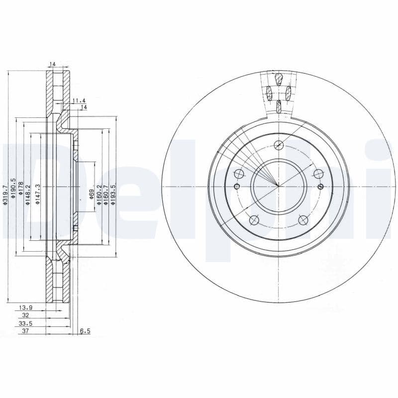 Bremžu diski DELPHI BG3988 1