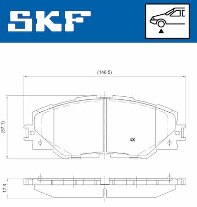 Bremžu uzliku kompl., Disku bremzes SKF VKBP 80235 6