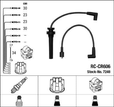 Augstsprieguma vadu komplekts NGK 7248 1