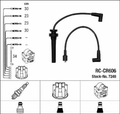 Augstsprieguma vadu komplekts NGK 7248 1