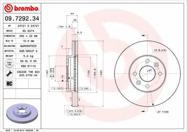 Bremžu diski BREMBO 09.7292.34 1