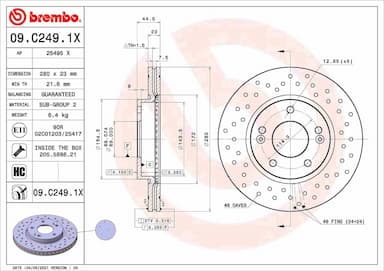 Bremžu diski BREMBO 09.C249.1X 1