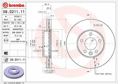 Bremžu diski BREMBO 09.D211.11 1