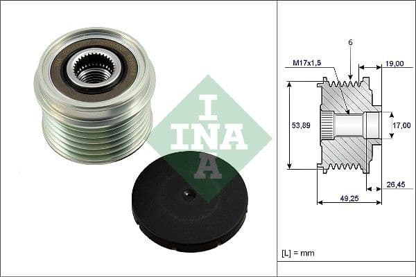 Ģeneratora brīvgaitas mehānisms INA 535 0233 10 1