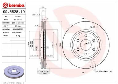 Bremžu diski BREMBO 09.B628.10 1