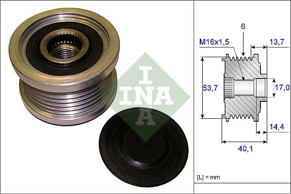 Ģeneratora brīvgaitas mehānisms INA 535 0202 10 1