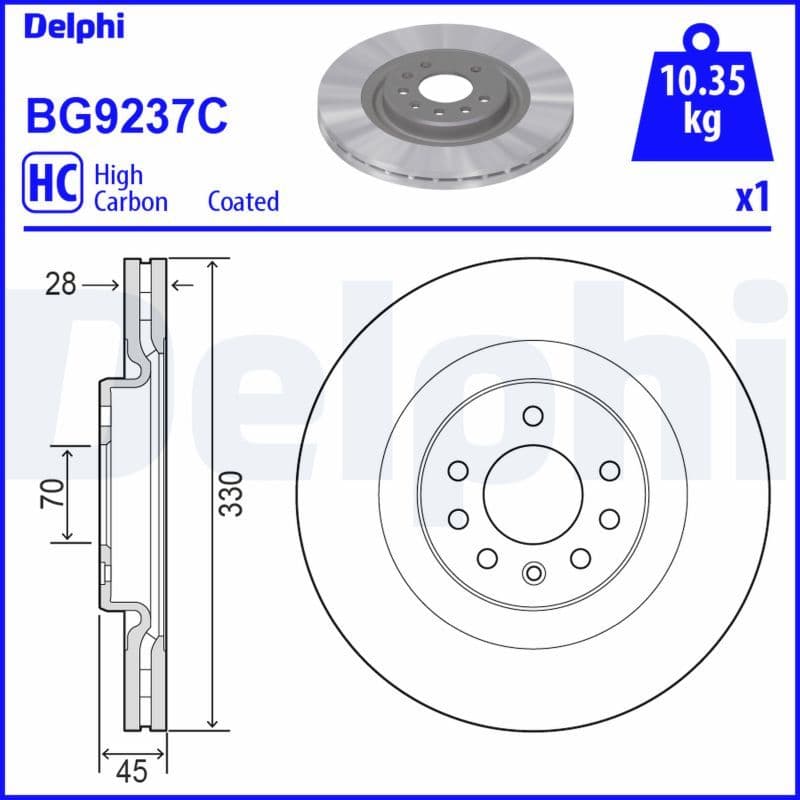 Bremžu diski DELPHI BG9237C 1