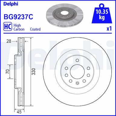 Bremžu diski DELPHI BG9237C 1