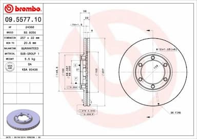 Bremžu diski BREMBO 09.5577.10 1