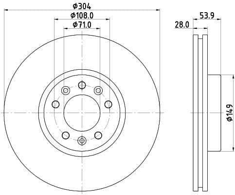 Bremžu diski HELLA 8DD 355 125-411 1