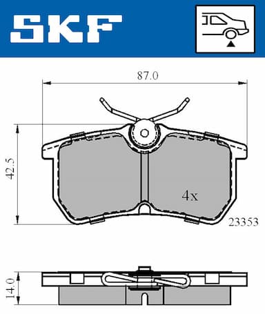 Bremžu uzliku kompl., Disku bremzes SKF VKBP 90484 2