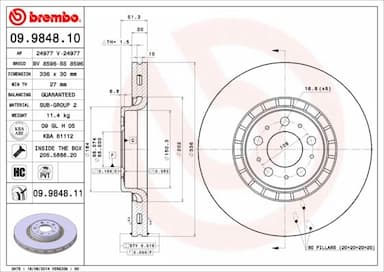 Bremžu diski BREMBO 09.9848.11 1