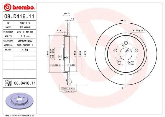 Bremžu diski BREMBO 08.D416.11 1