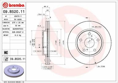 Bremžu diski BREMBO 09.B520.11 1