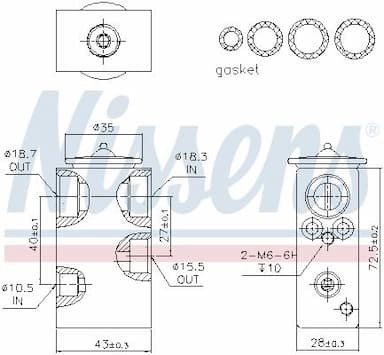 Izplešanās vārsts, Gaisa kond. sistēma NISSENS 999248 6