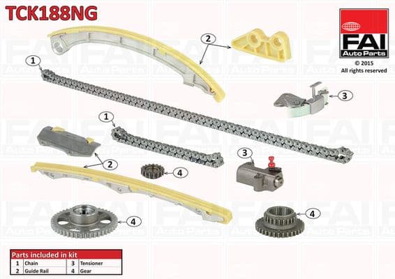 Sadales vārpstas piedziņas ķēdes komplekts FAI AutoParts TCK188NG 1