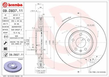 Bremžu diski BREMBO 09.D937.11 1