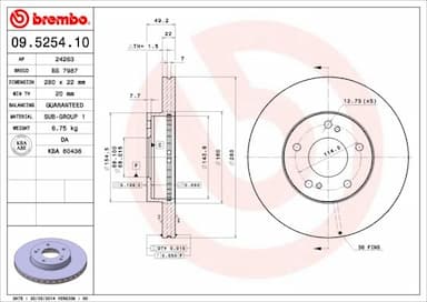 Bremžu diski BREMBO 09.5254.10 1