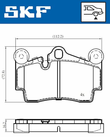 Bremžu uzliku kompl., Disku bremzes SKF VKBP 90378 2