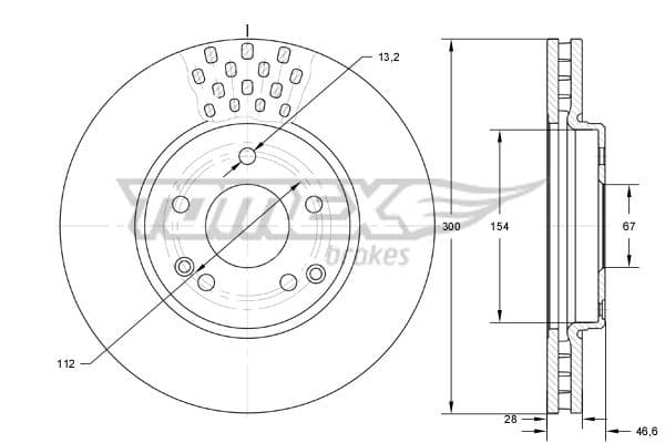 Bremžu diski TOMEX Brakes TX 74-04 1