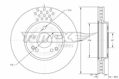 Bremžu diski TOMEX Brakes TX 74-04 1