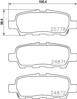 Bremžu uzliku kompl., Disku bremzes HELLA 8DB 355 020-401 1