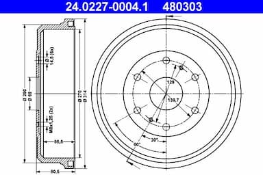 Bremžu trumulis ATE 24.0227-0004.1 1