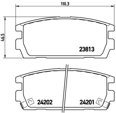 Bremžu uzliku kompl., Disku bremzes BREMBO P 30 021 1