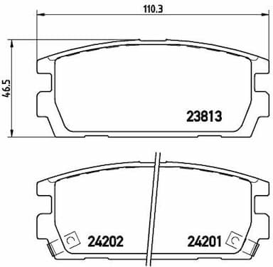 Bremžu uzliku kompl., Disku bremzes BREMBO P 30 021 1