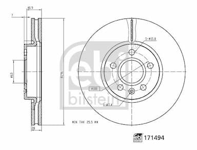 Bremžu diski FEBI BILSTEIN 171494 3