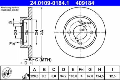 Bremžu diski ATE 24.0109-0184.1 1