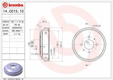 Bremžu trumulis BREMBO 14.C013.10 1