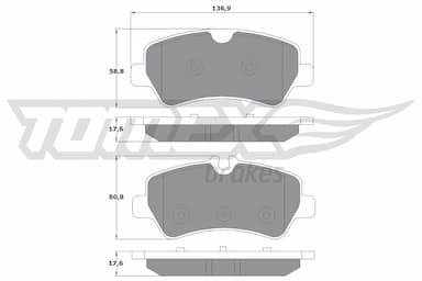 Bremžu uzliku kompl., Disku bremzes TOMEX Brakes TX 16-96 1