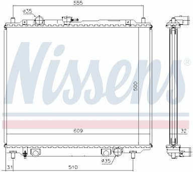 Radiators, Motora dzesēšanas sistēma NISSENS 62801 5